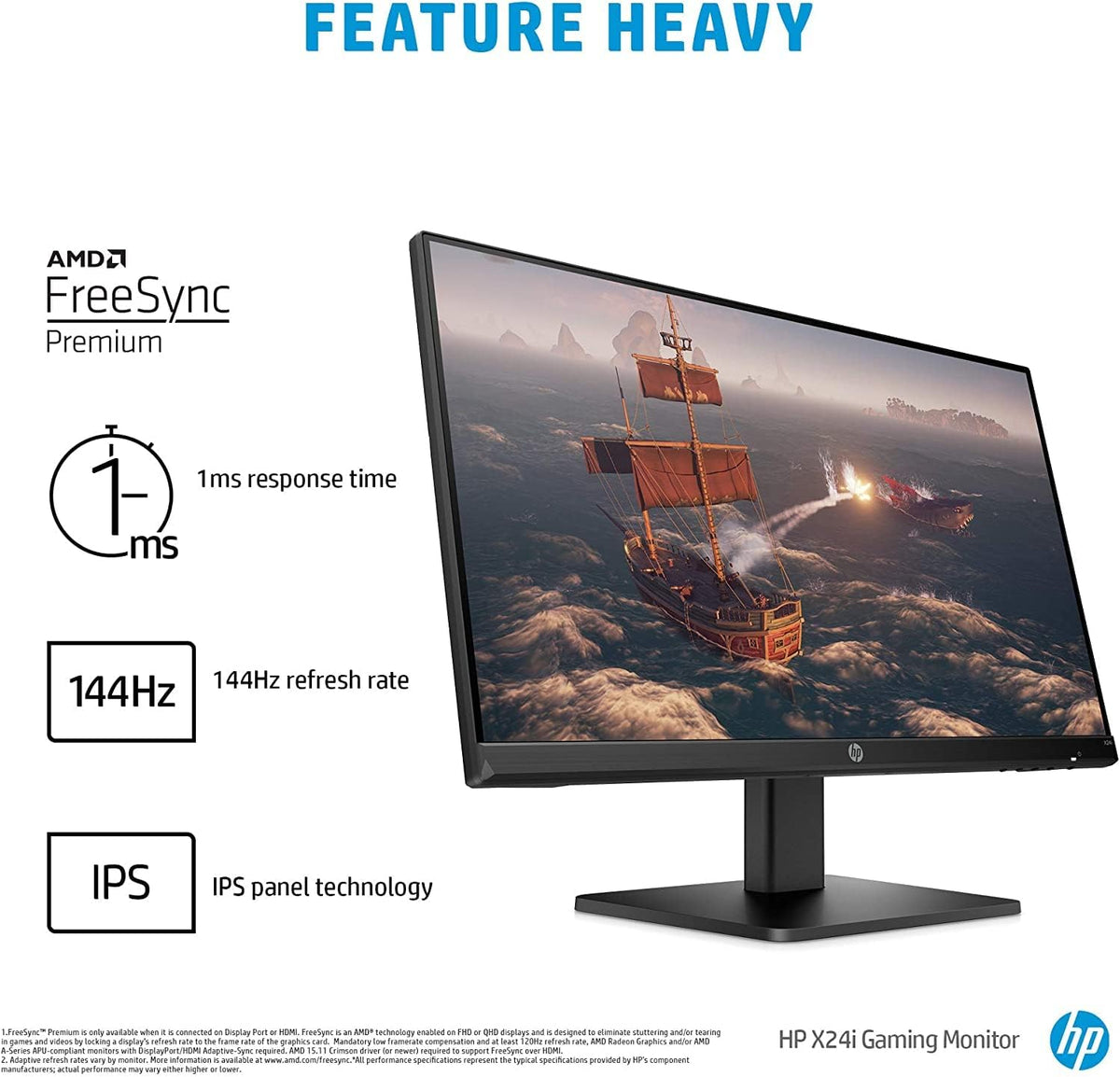 24" FHD IPS Gaming Monitor, 144Hz, 1ms, Anti-Glare, HDMI & Display Port R4838