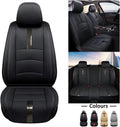 Black Leather Car Seat Covers Full Set Front and Rear Waterproof Pack of 2 F304329