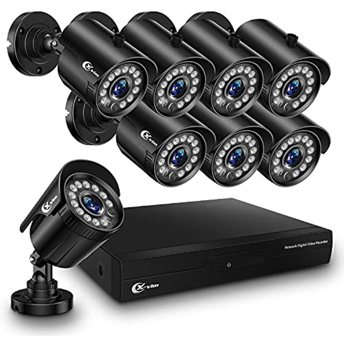 8CH 1080p H.264 Wired Security Camera System with 8pcs 1080p Waterproof Cameras T198