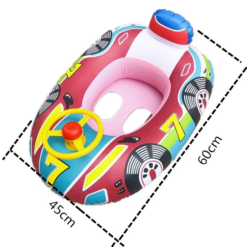 Inflatable Baby Swimming Rings Seat Sun Shade Toddler Swim Circle Pool Water Toys Z25769