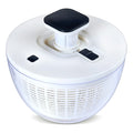 White 6 Quart Manual Salad Spinner with Colander Basket B63943