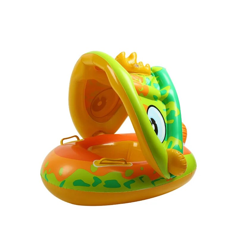 Inflatable Baby Swimming Rings Seat Sun Shade Toddler Swim Circle Pool Water Toys Z25769
