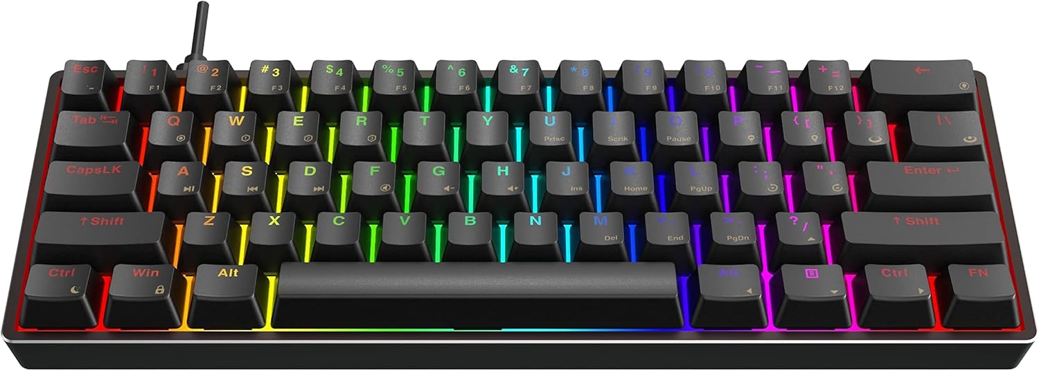 GK61 Mechanical Gaming Keyboard 61 Keys Aluminum Case PBT Keycap Hot Swappable RGB Backlight G87718