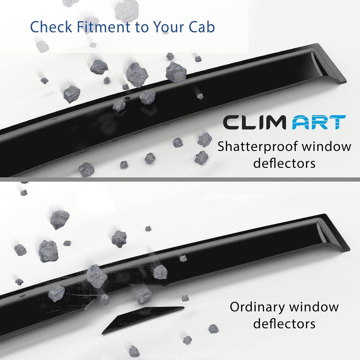 Rain Guards for GMC Sierra 2500HD/3500HD 2007-2014 Crew Cab, Tape-on Window Deflectors, 4pcs W2666