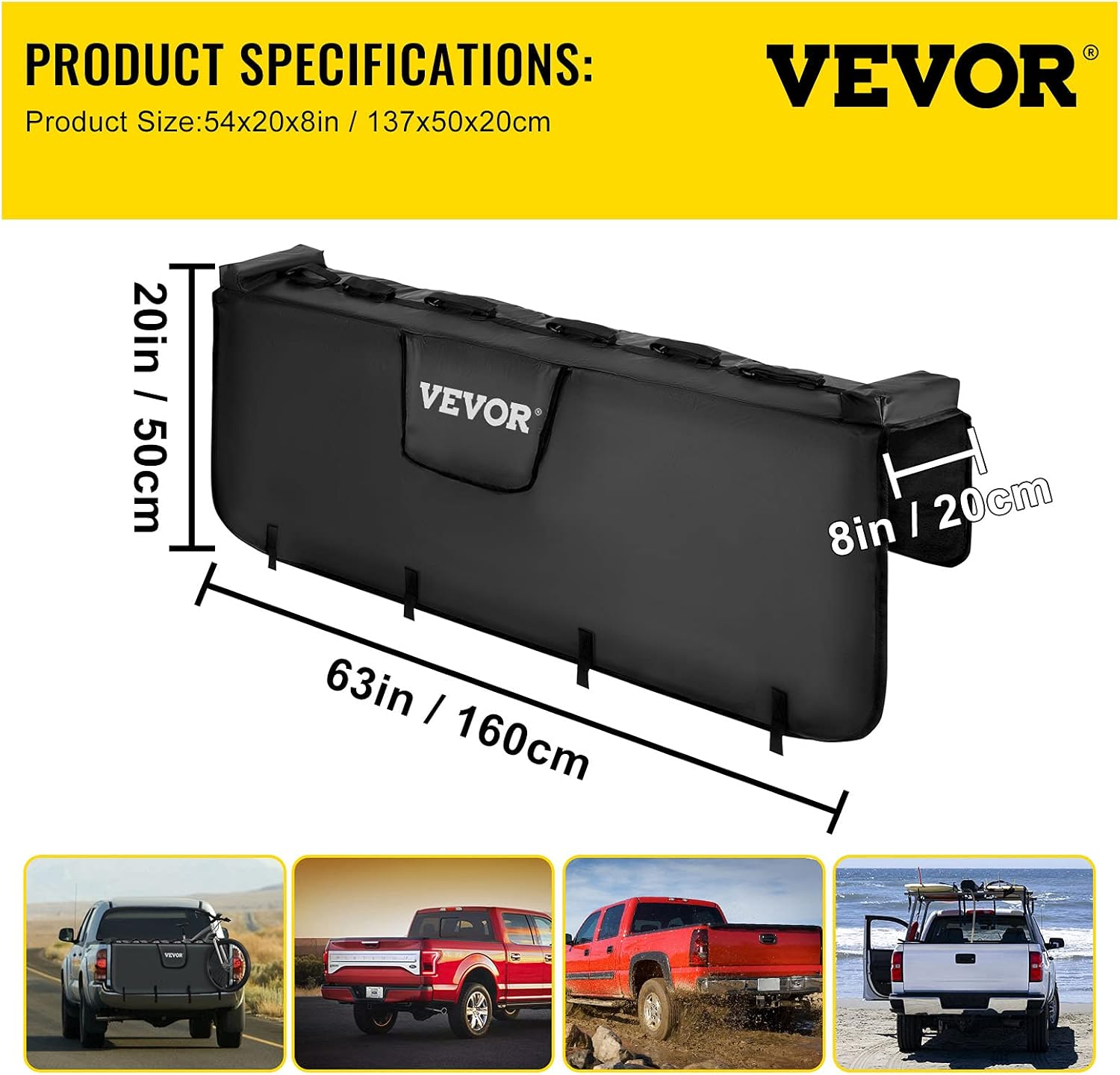 Tailgate Pad for Bikes, 63 Pickup Pad for Pickup Truck Pack of 2 R556968
