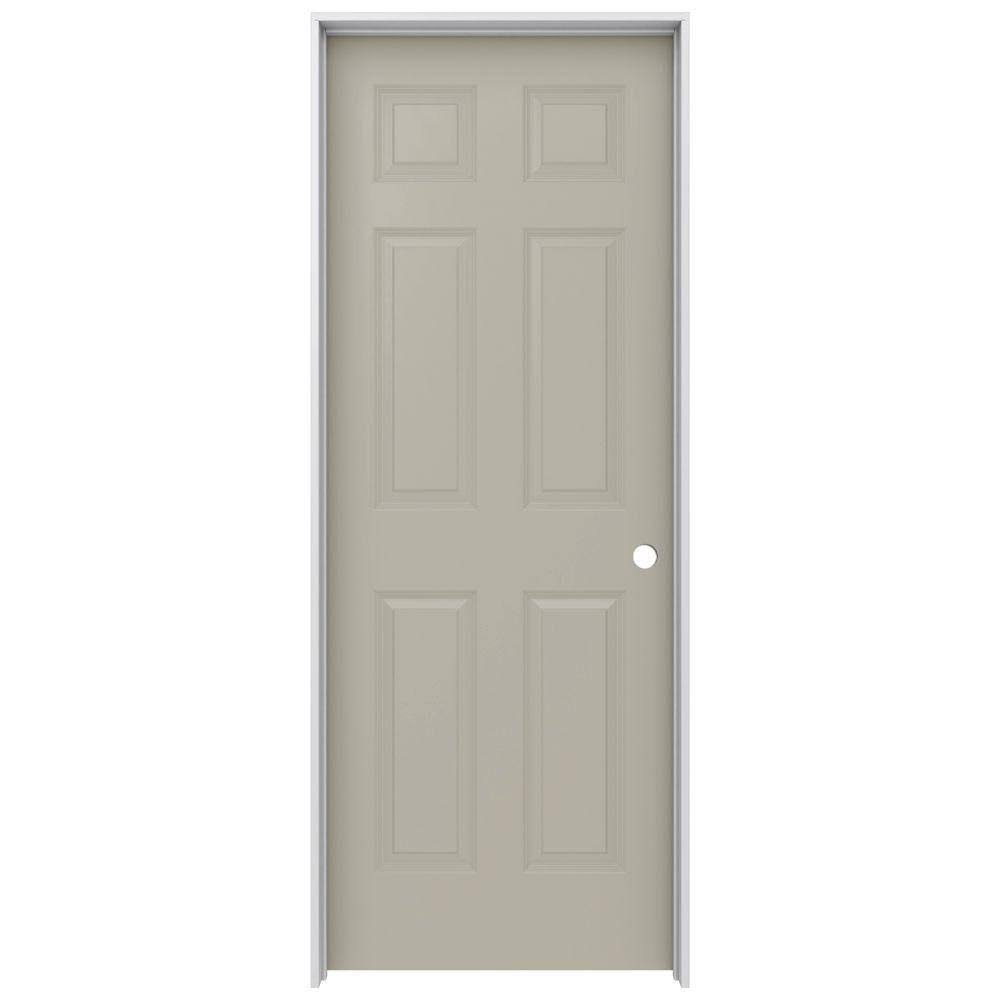 30 in. x 80 in. Desert Sand Painted Left-Hand Smooth Molded Composite MDF Single Prehung Interior Door P12744