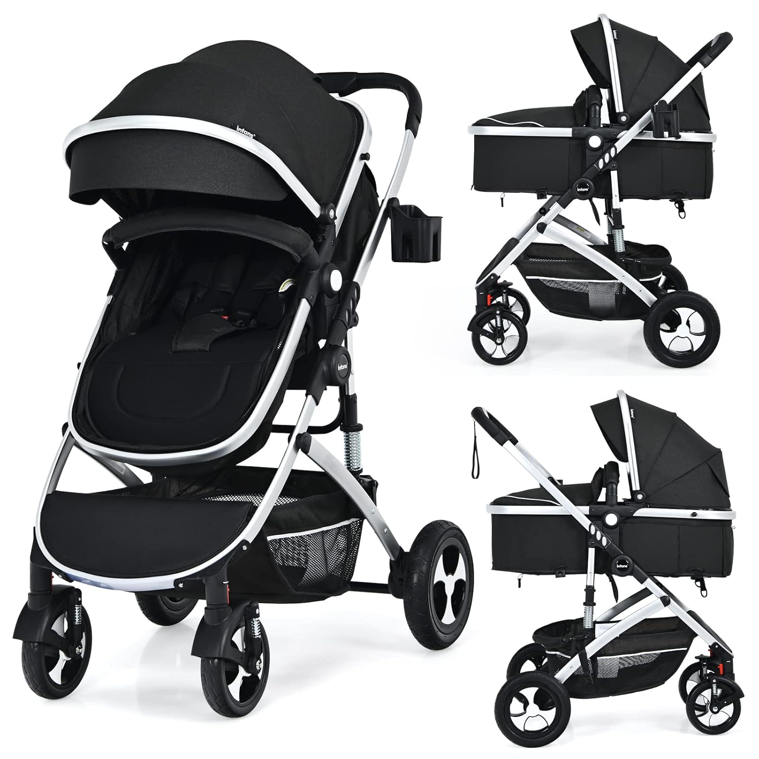 2 in 1 Convertible Baby Stroller with Bassinet L6361