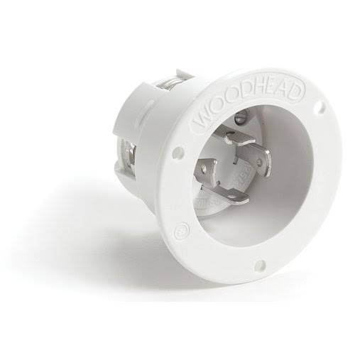 Single Male Inlet, Locking Blade, 3 Poles, 4 Wires, NEMA L14-30 Configuration, Flanged D6169
