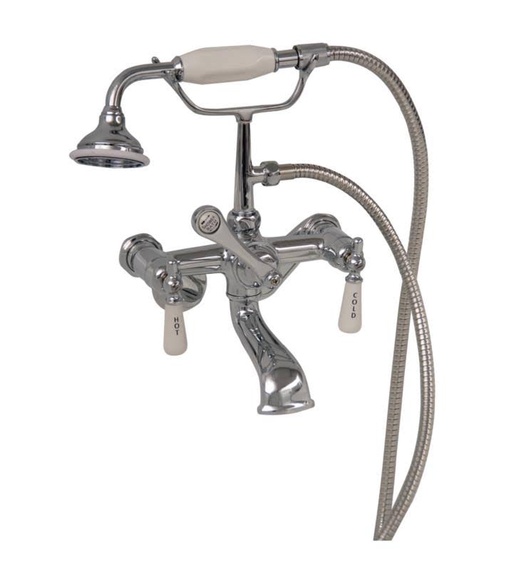 Polished Brass Tub Wall-Mounted Faucet with Hand Shower U886571