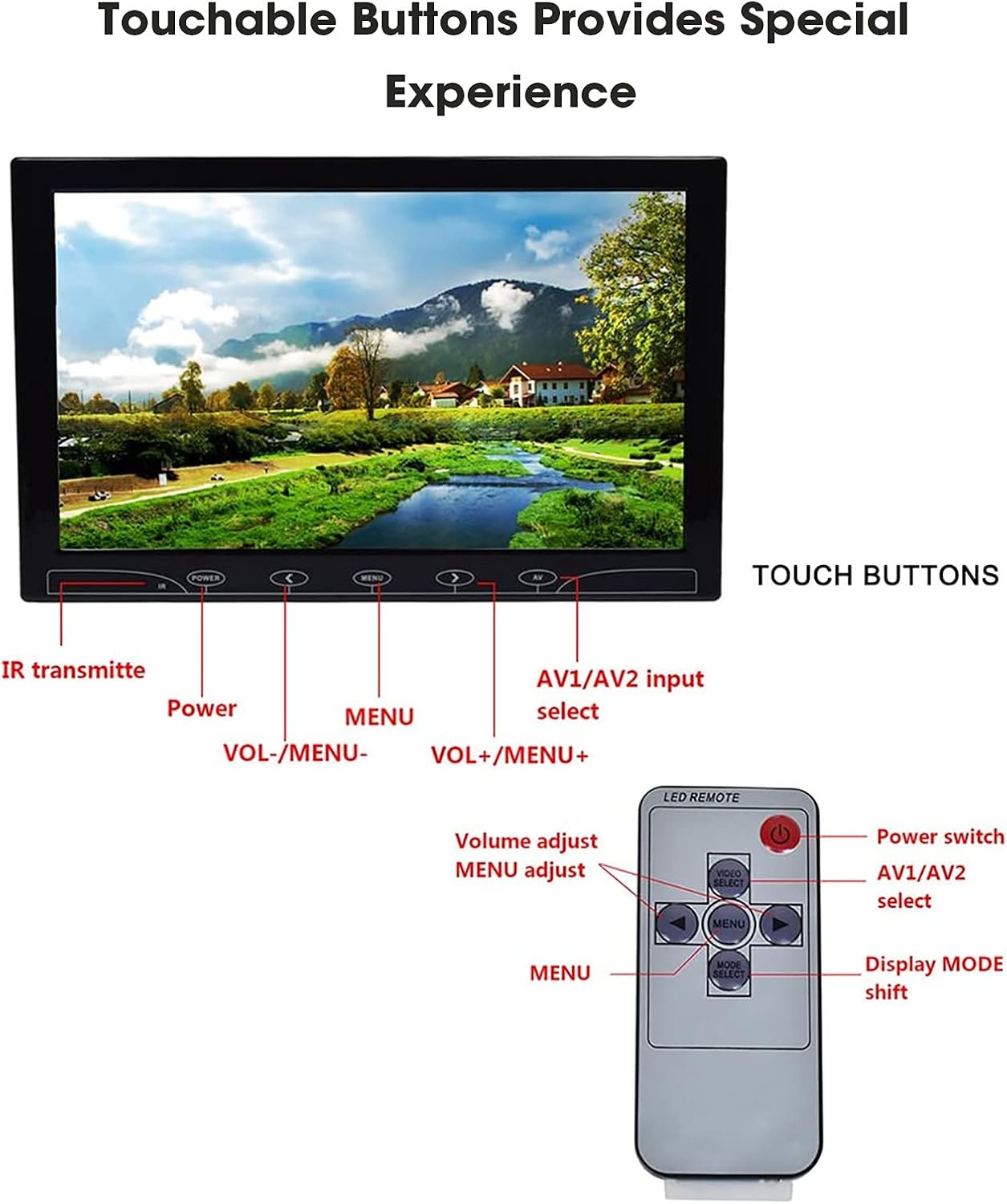 10.1 Inch Security CCTV Monitor with Remote Control Q18649