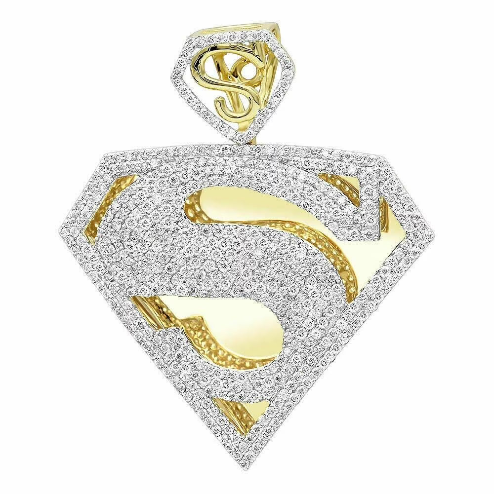 14k Yellow Gold Plated Silver Diamond Pendent N6113