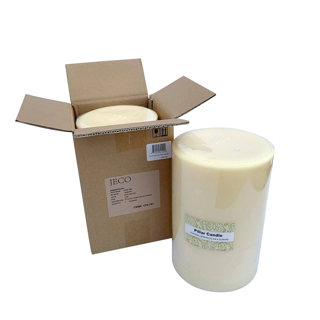 6 x 9 inch Ivory Pillar Candle Set of 4 K942388