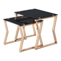 2-Piece Glass Top Nesting Table in Gold L42868