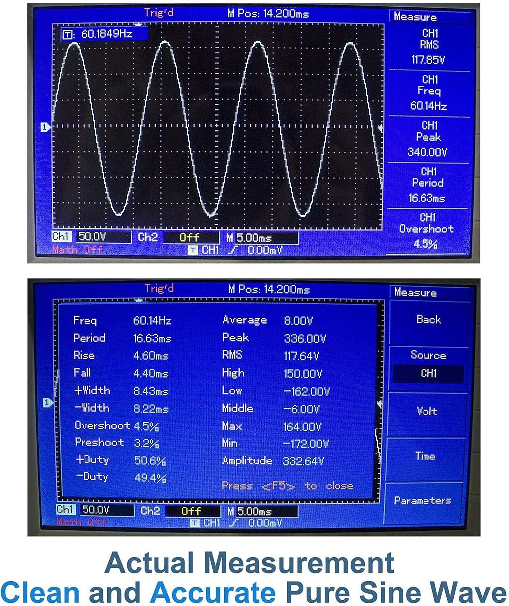 2000 Watt Pure Sine Wave Power Inverter 12V DC to 110V AC Converter with LCD Display B712772