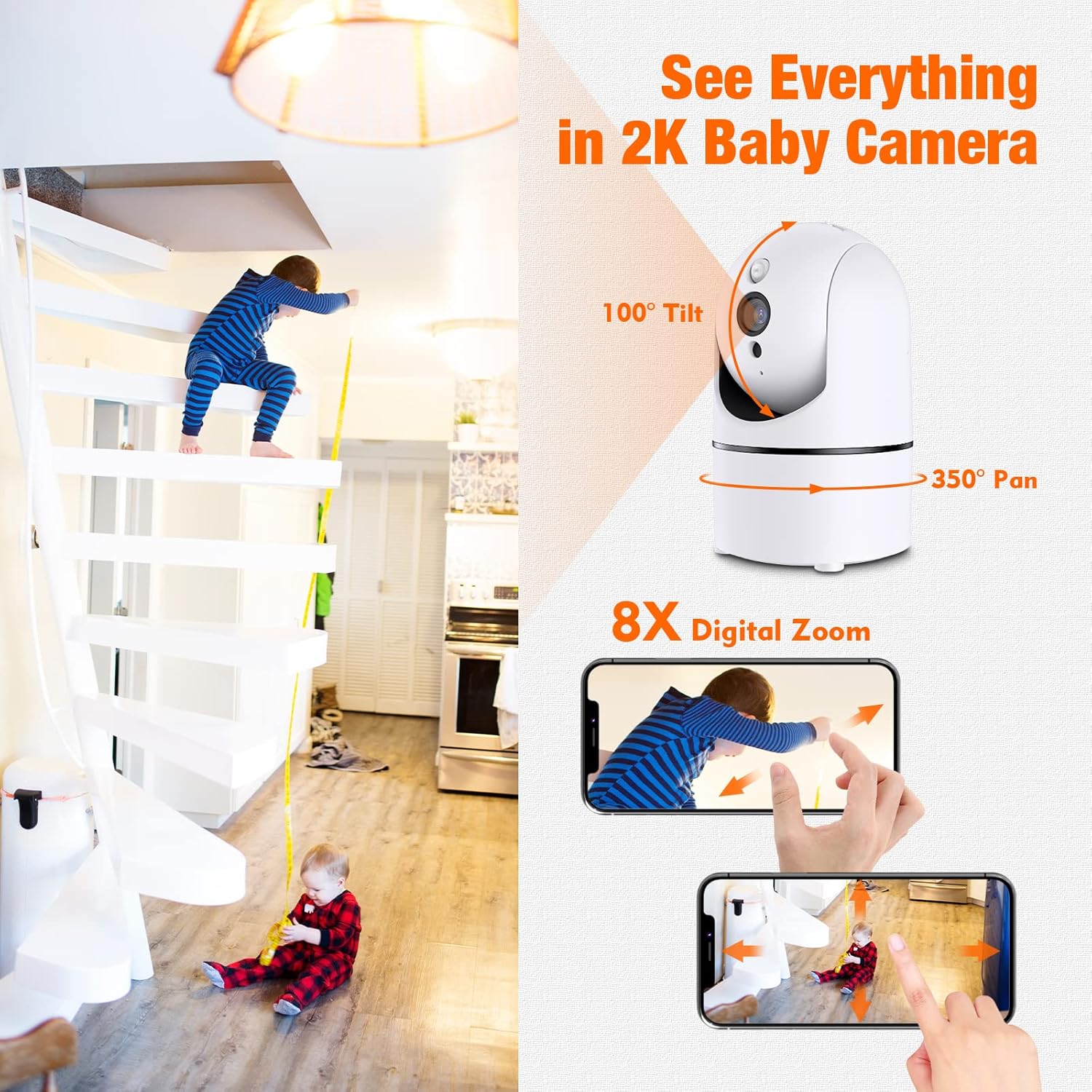 2K Security Camera with Night Vision, 2-Way Audio, Pack of 2 R36633