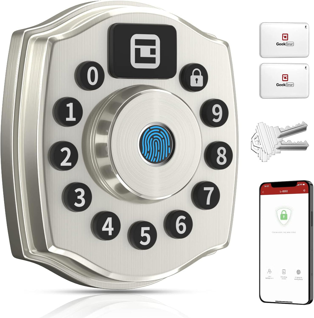 5-in-1 Keyless Entry Deadbolt Smart Lock with Keypad, APP, IC Card, Mechanical Key O2182