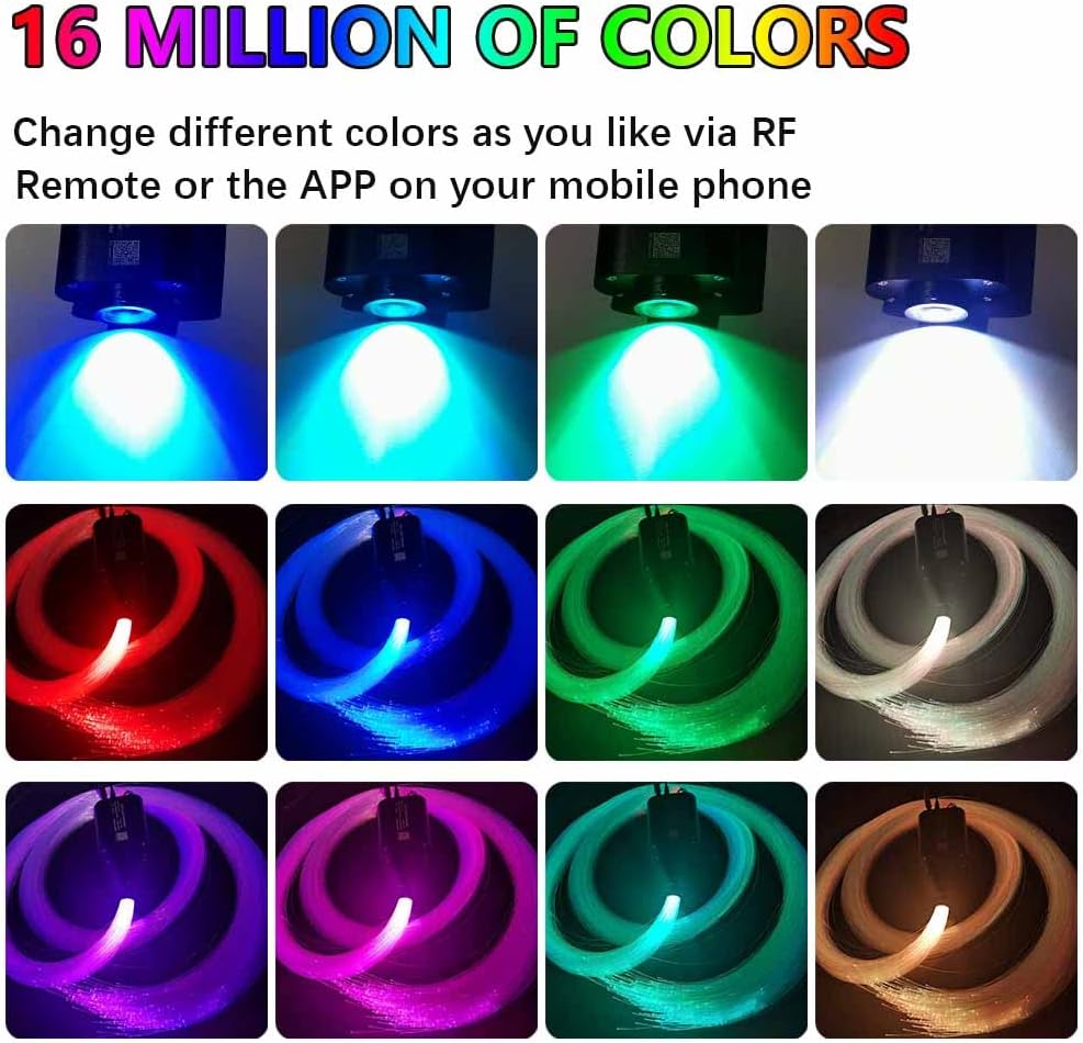420pcs 0.03in 9.8ft RGBW LED Fiber Optic Star Ceiling Light Kit H92935