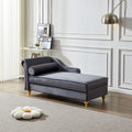 Velvet Chaise Lounge Chair with Storage W8141