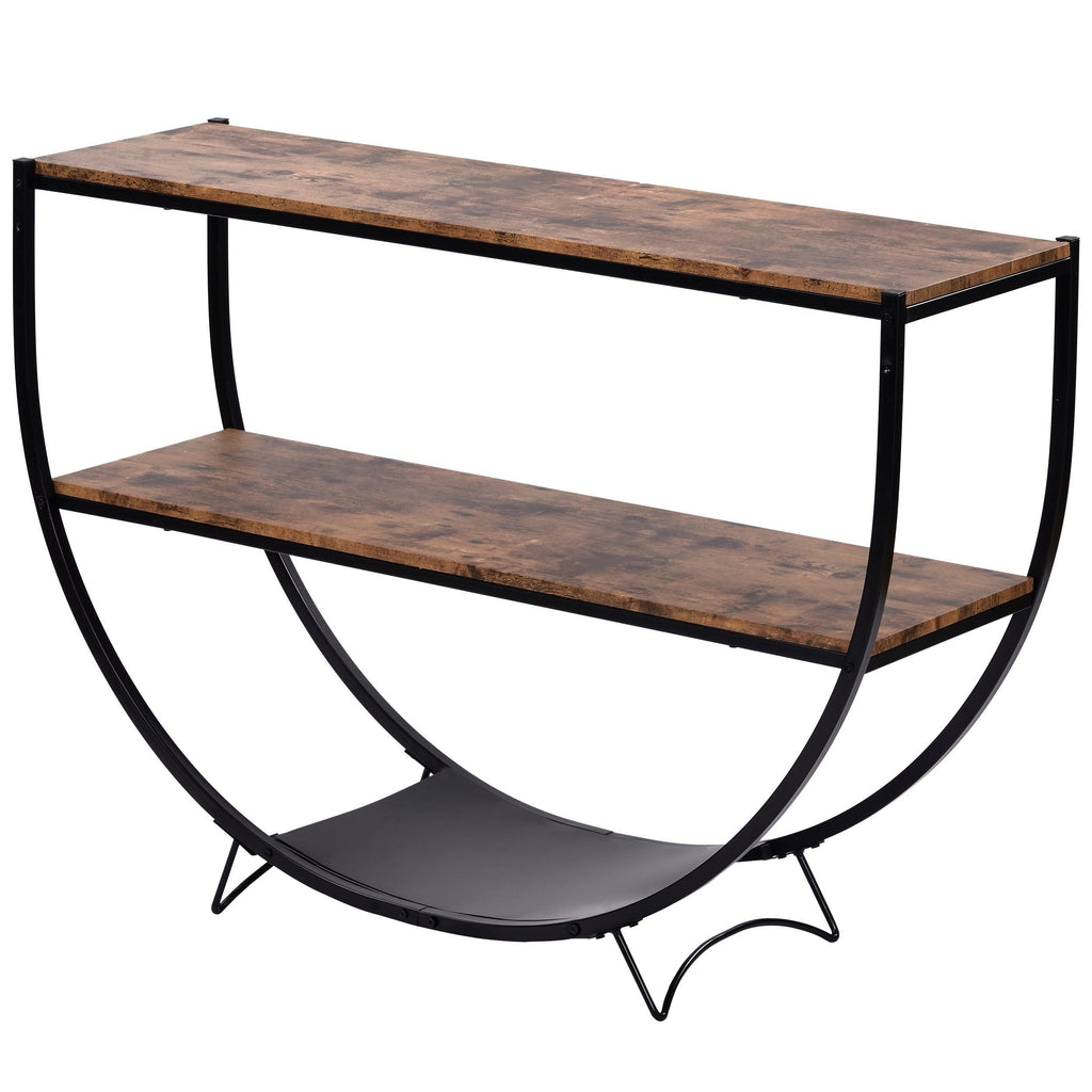 Black Distressed Wood Console Table L485