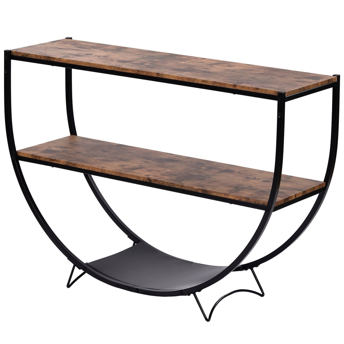 Black Distressed Wood Console Table L485