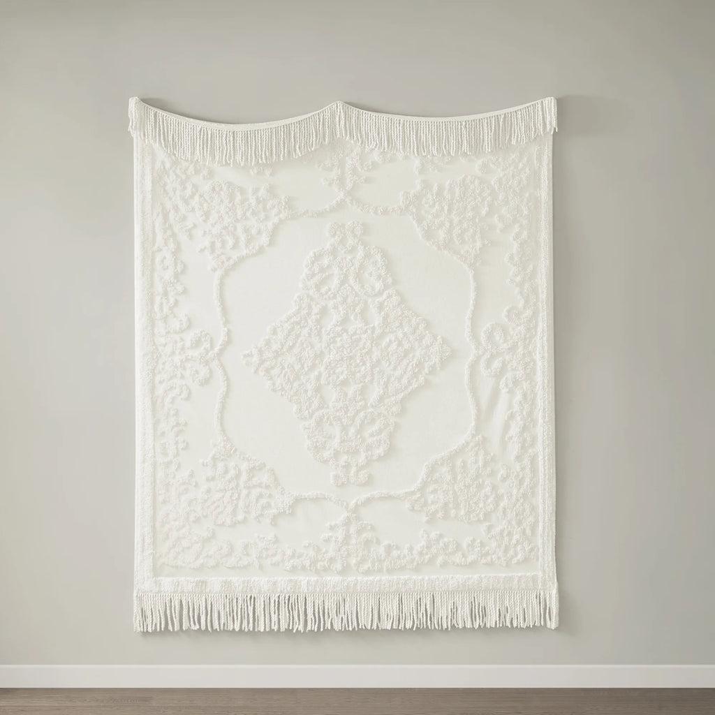 Off-White Chenille Tufted Throw, 50" x 60" G1846