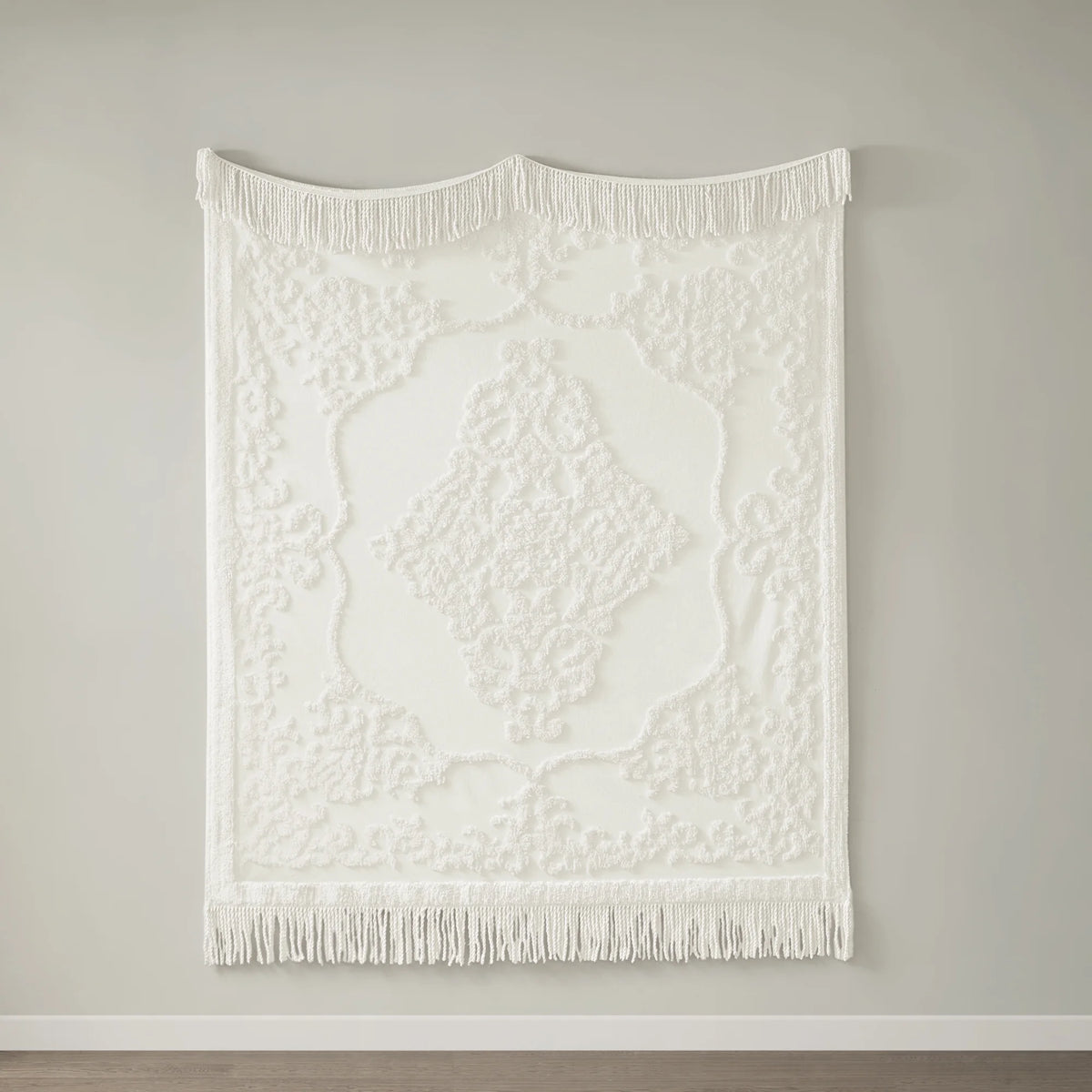 Off-White Chenille Tufted Throw, 50" x 60" G1846