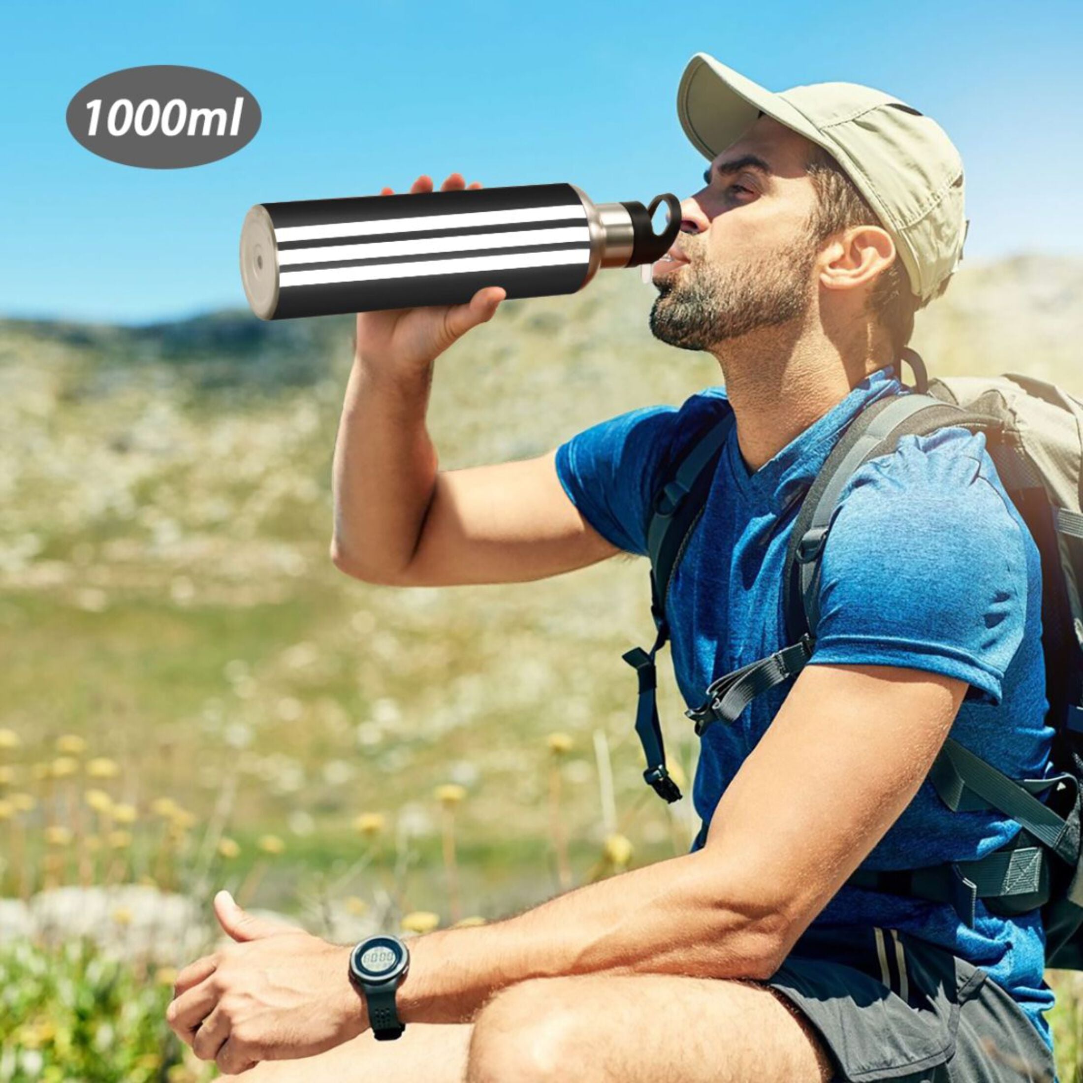 20 OZ Vacuum Insulated Stainless Steel Water Bottle with Straw Lid T74072
