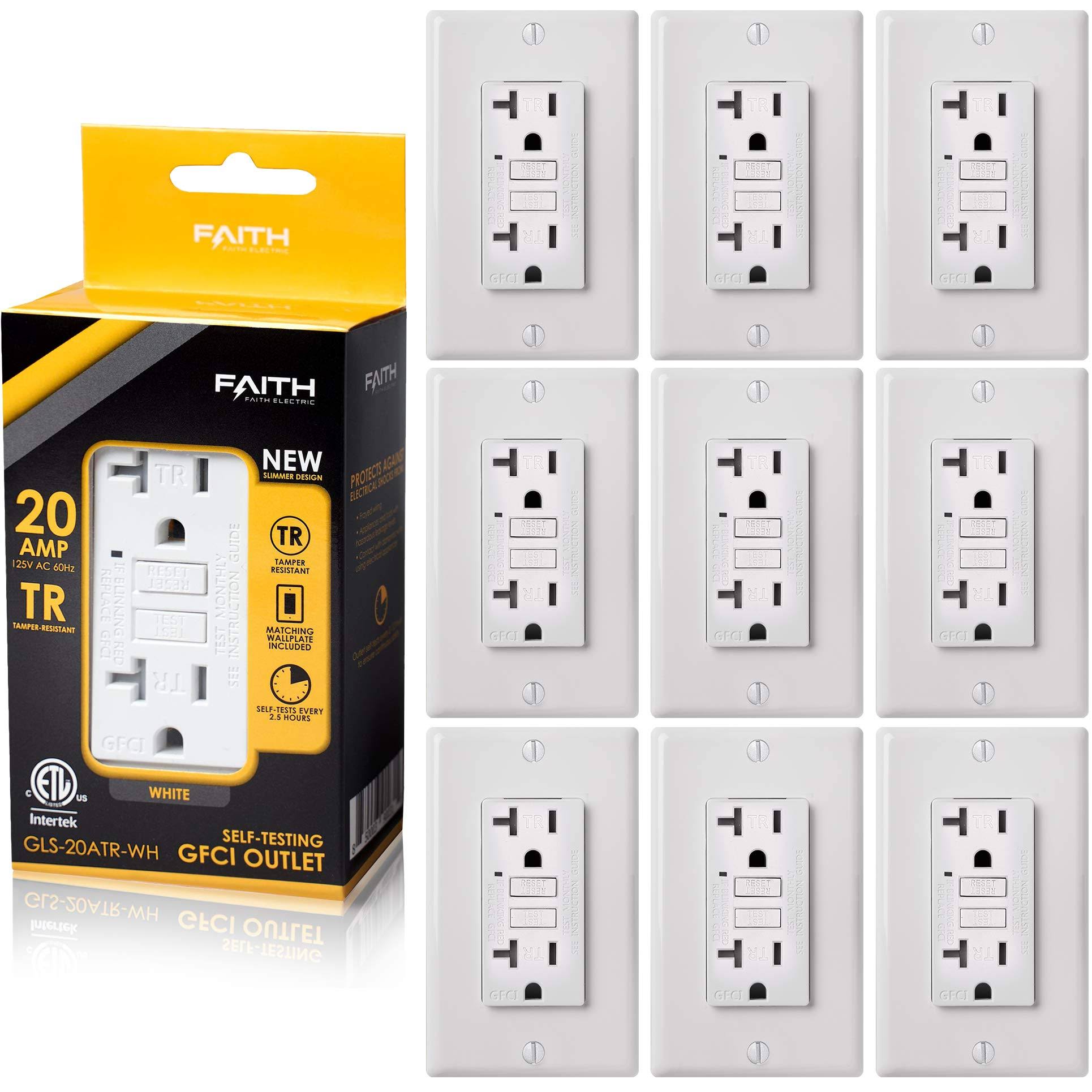 20-Amp 125-Volt GFCI Duplex Tamper Resistant Outlet with Indicator Light and Wall Plate I32093