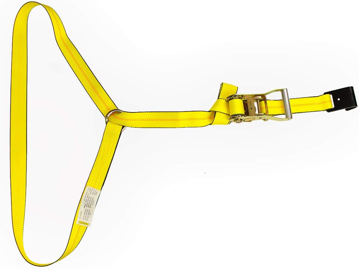 4 Pack Car Wheel Lasso Straps with Flat Hook and Ratchet X7398