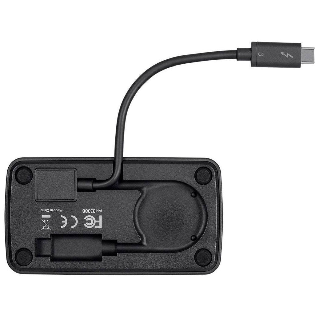 Black Thunderbolt 3 Travel Dock Adapter with Built in Cable P30833