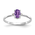 14 Karat White Gold Diamond and Amethyst Birthstone Ring N4710