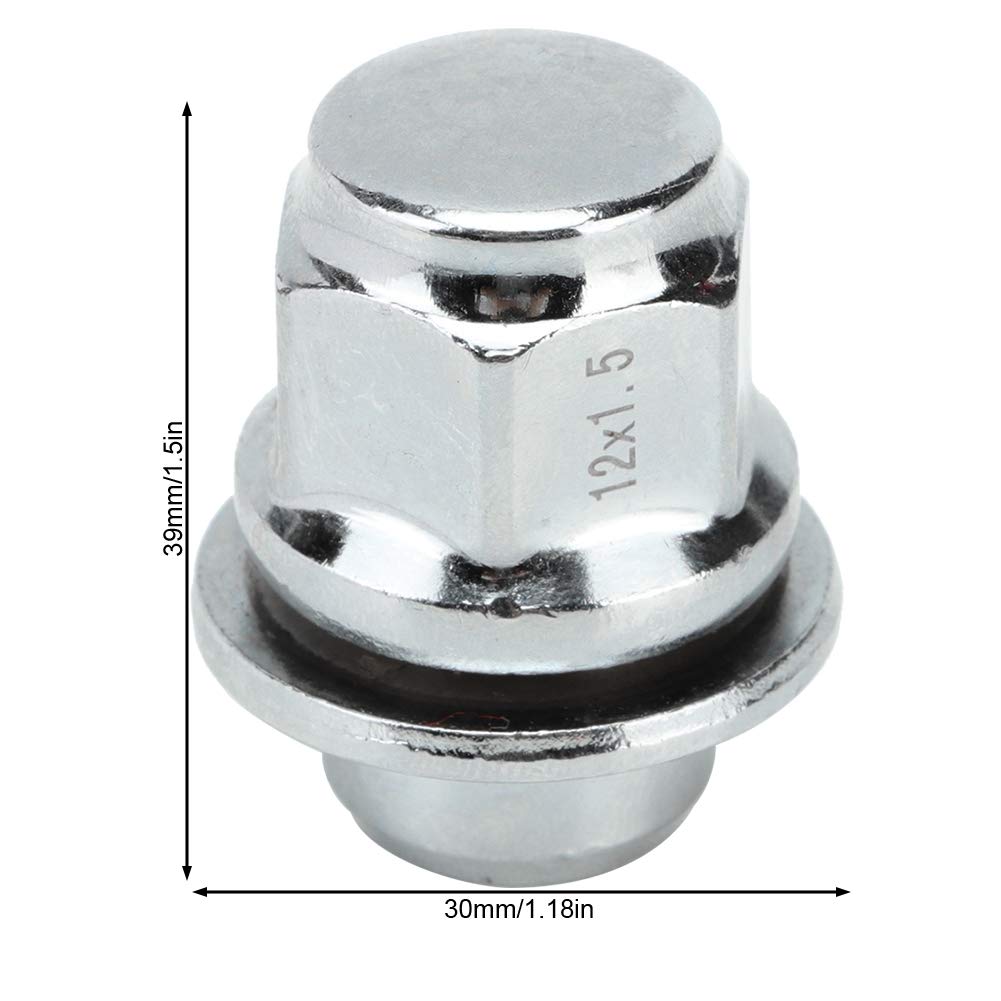 Silver Steel Wheel Nut 20 Pieces N964