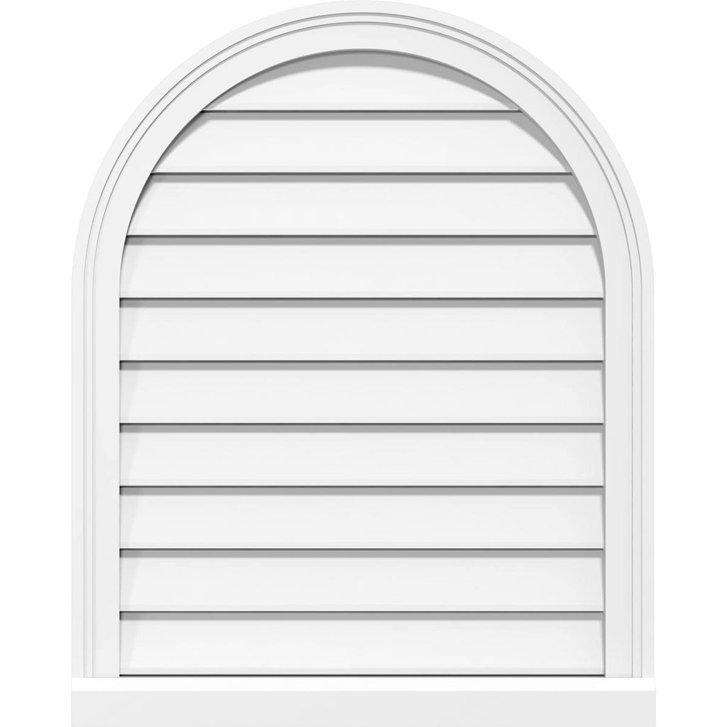 Round Top Surface Mount PVC Gable Vent with Brickmould F760307