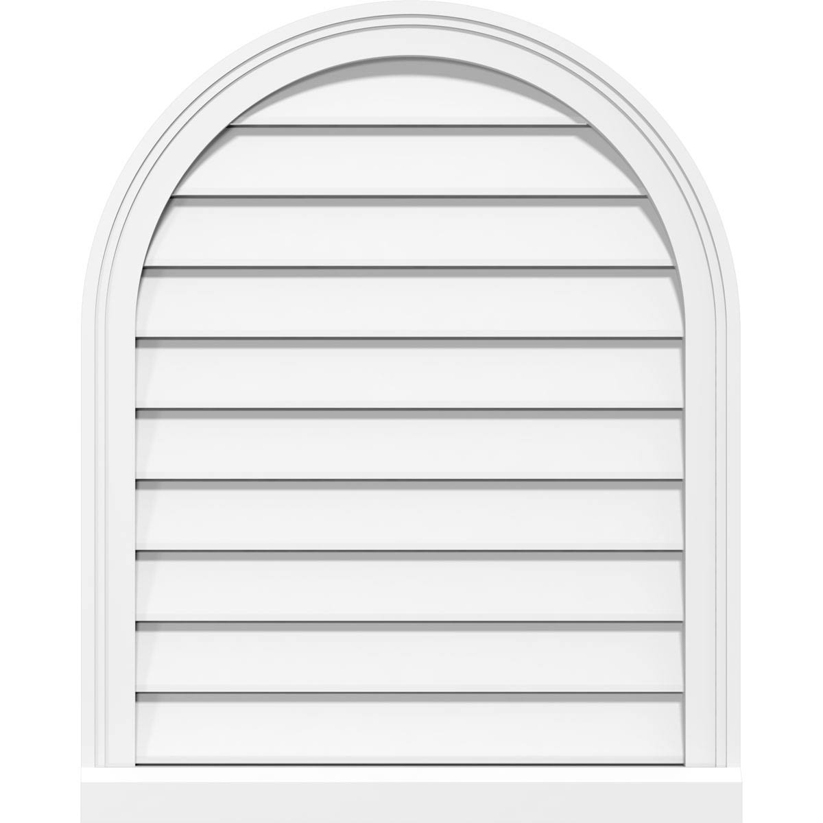Round Top Surface Mount PVC Gable Vent with Brickmould F760307