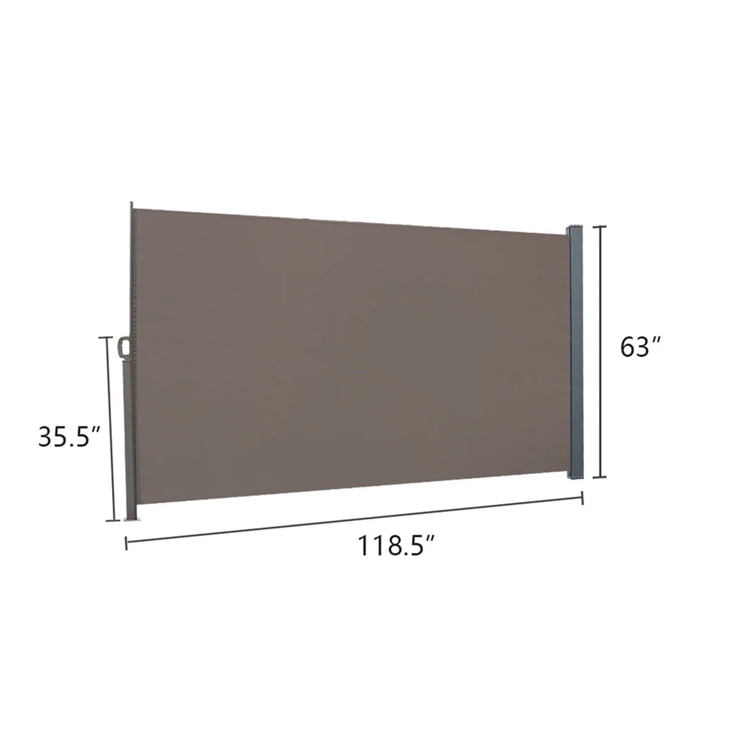 5x10ft Retractable Patio Side Awning, Outdoor Privacy Screen F914742