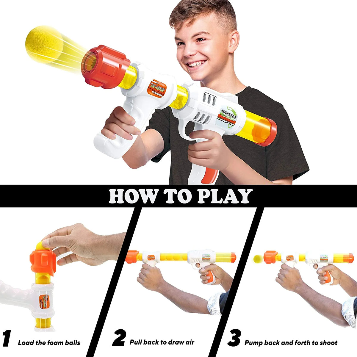 2 Pack Foam Ball Air Popper Guns with Moving Targets J651