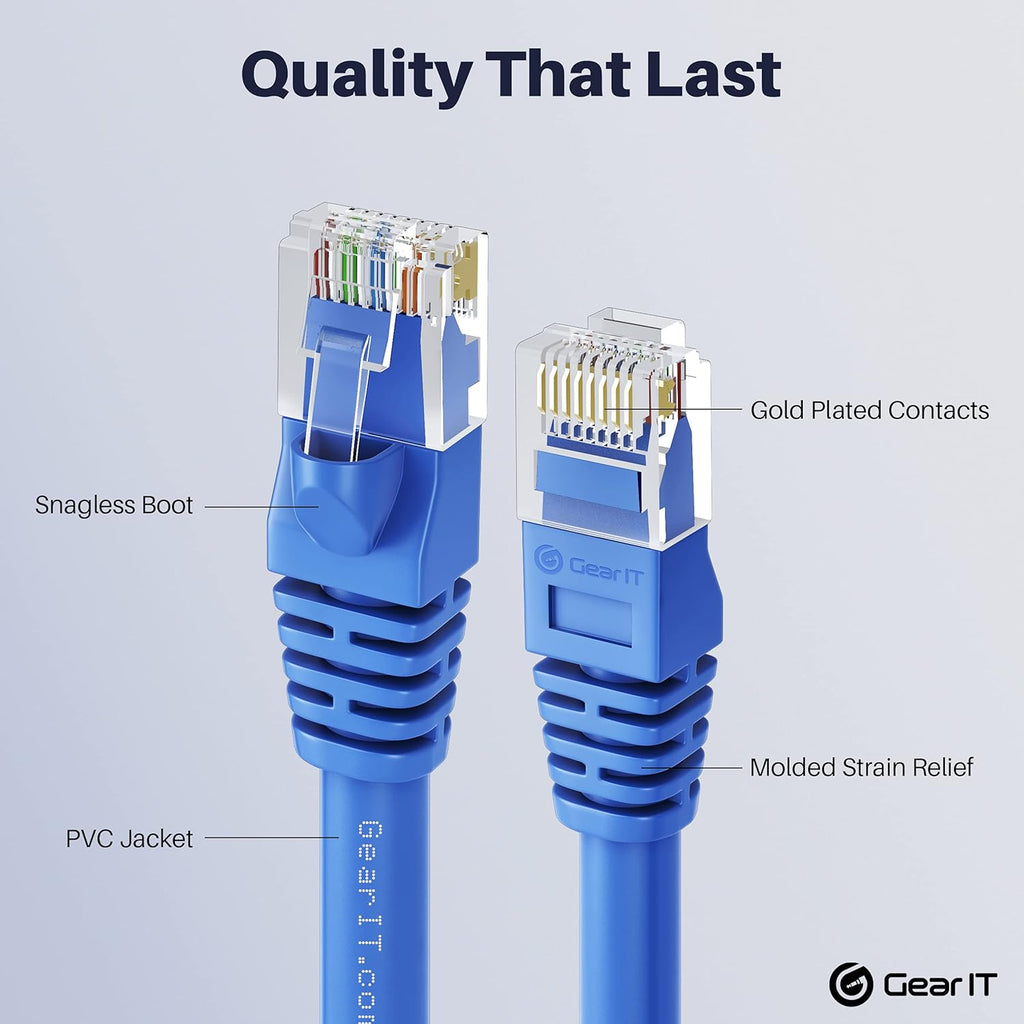 Cat 6 Snagless Ethernet Cable 0.5 Feet Blue B2194