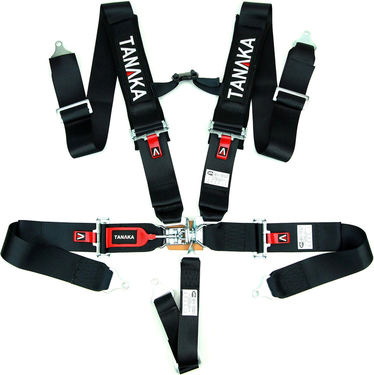 Black 5-Point Safety Harness Set with Shoulder Pads, Pack of 2 R5684