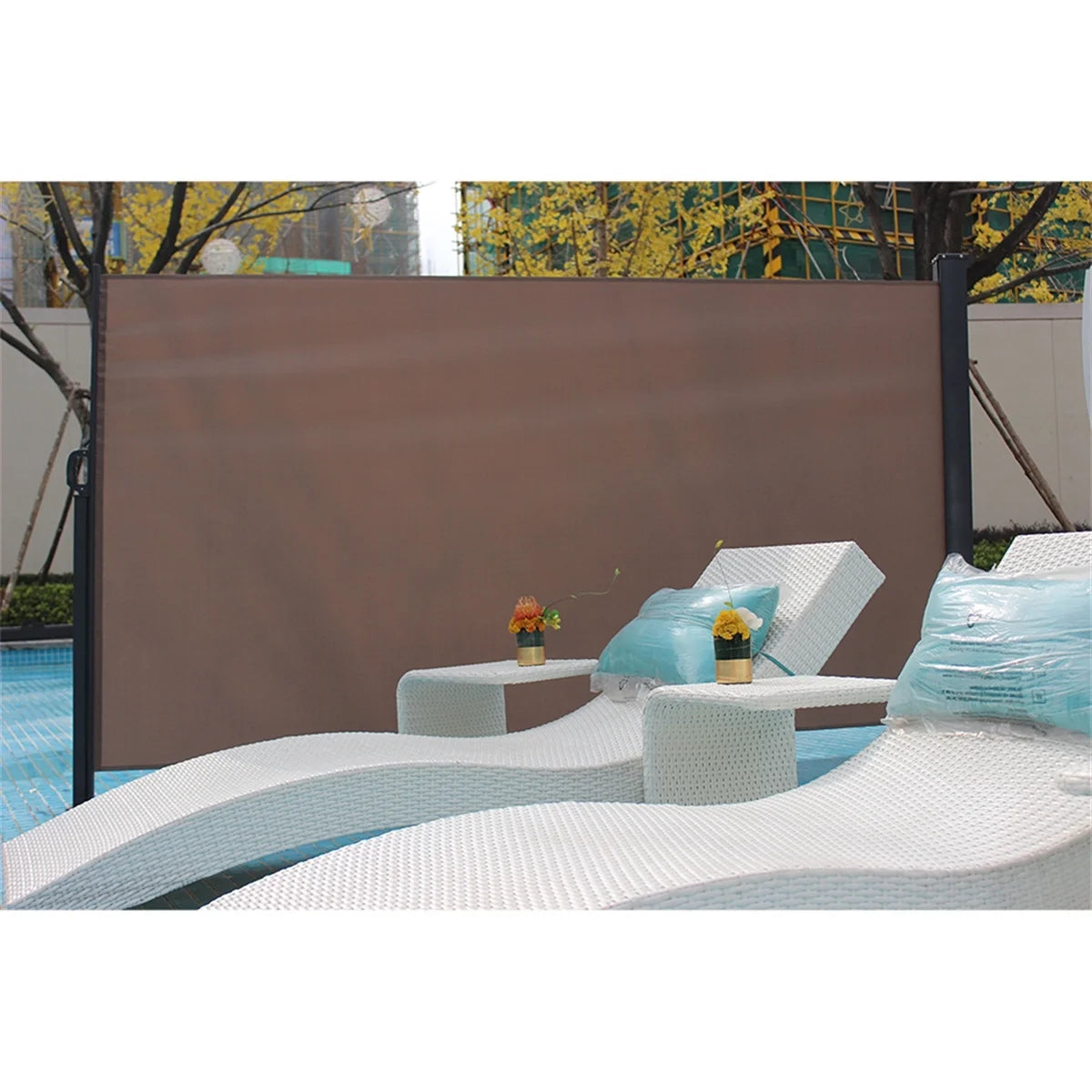 5x10ft Retractable Patio Side Awning, Outdoor Privacy Screen F914742