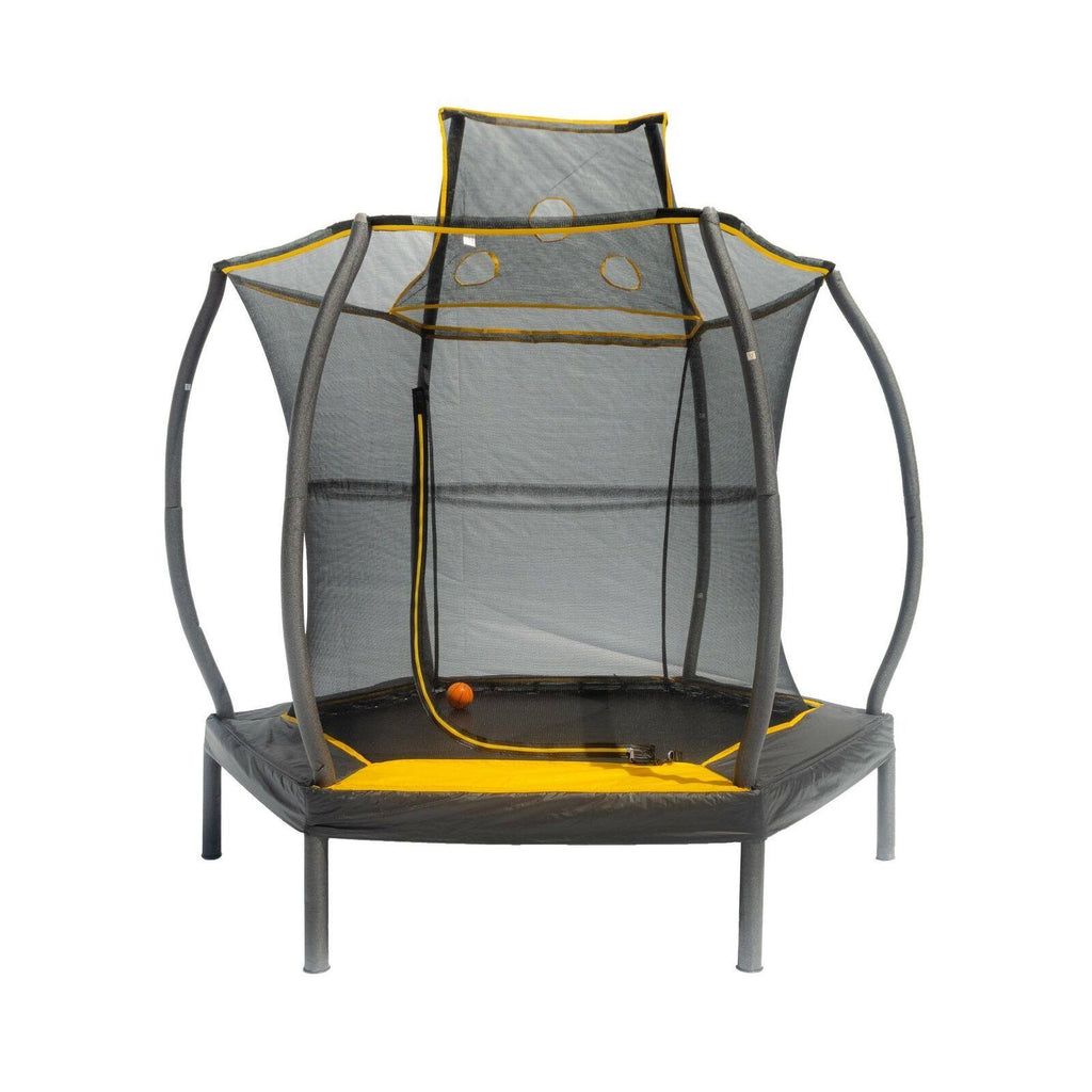 Hexagon 7.5& Trampoline with Toss Ball Game O6735