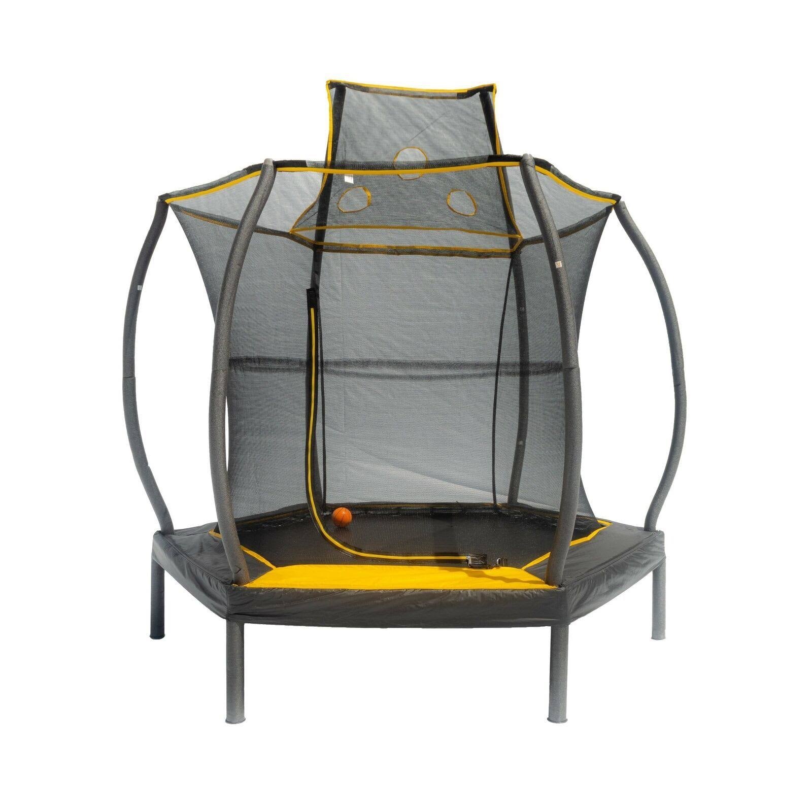 Hexagon 7.5& Trampoline with Toss Ball Game O6735