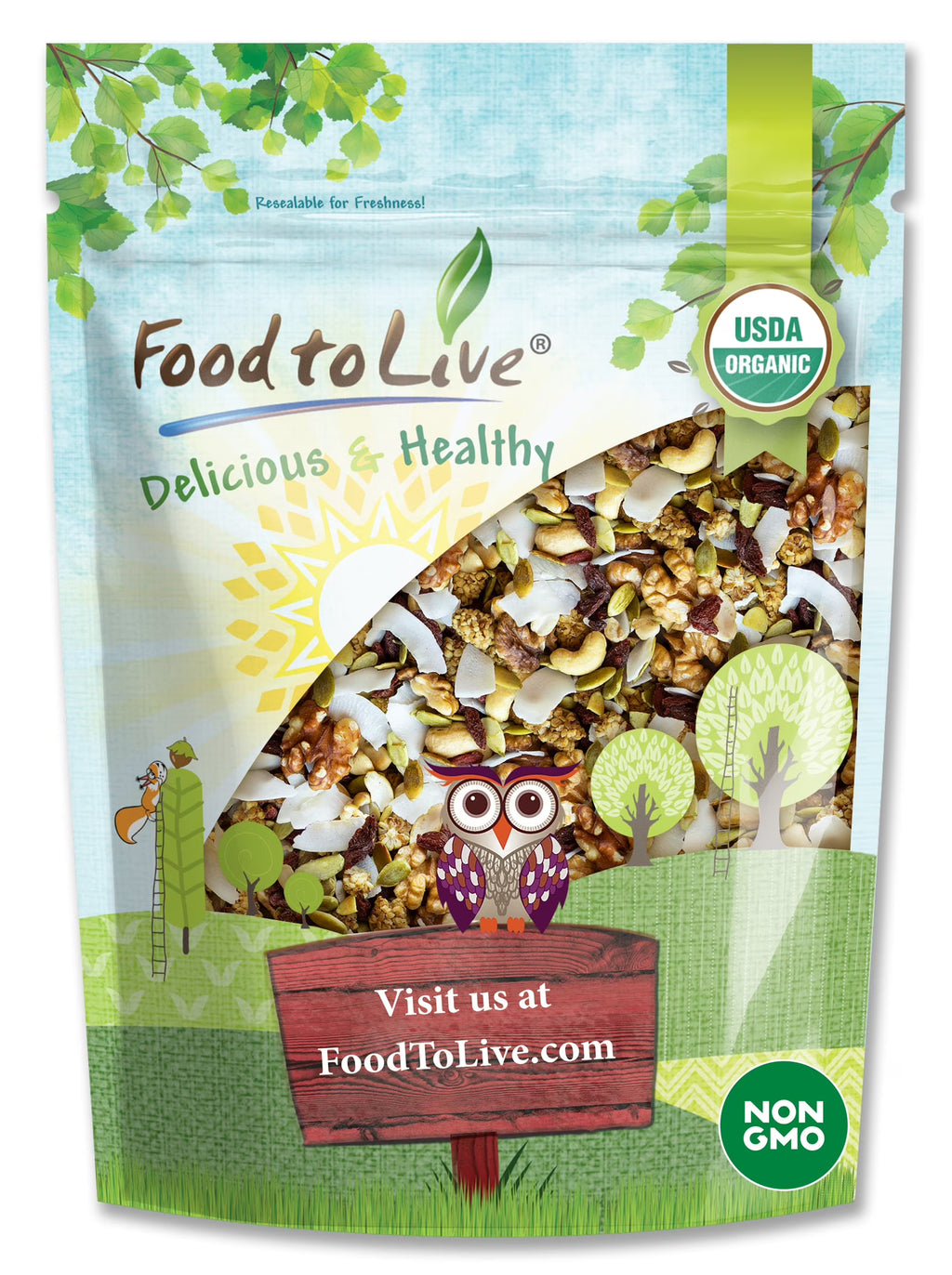 Organic Raw Variety Trail Mix, 4 Pounds E29009