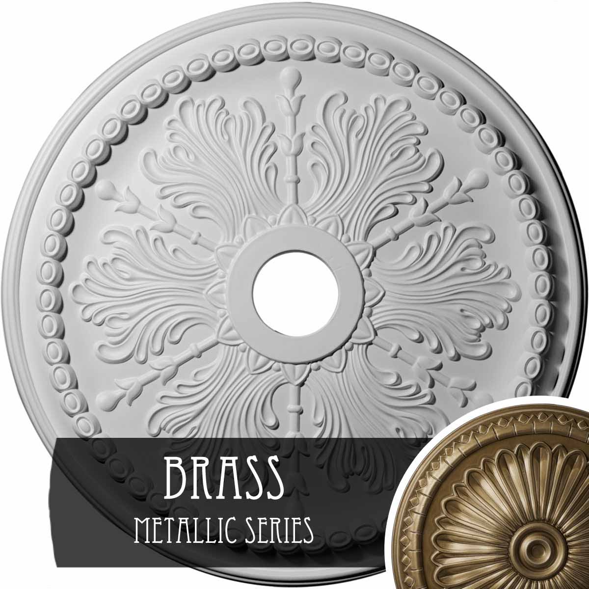 27 1/2x22OD x 4x22ID x 1 1/2x22P Hand-Painted Ceiling Medallion O888797