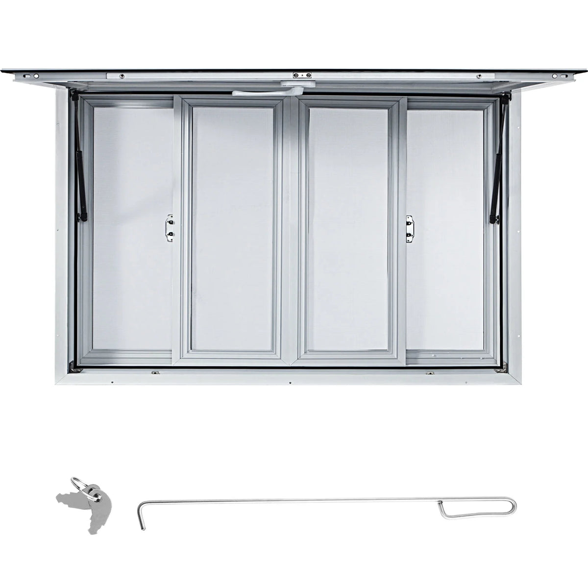 60 x 36 inches Aluminum Food Truck Service Window with 4 Horizontal Sliding Screens X1873