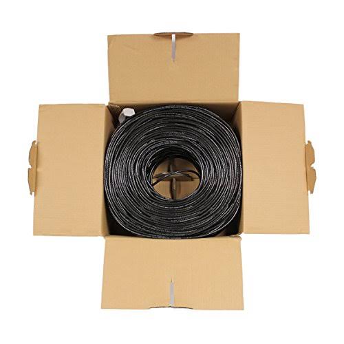 Cat5e 1000ft UTP Solid 24AWG Black Network Ethernet Bulk Wire L886317