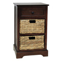 Brown 3-Drawer Wood Side Table Nightstand N500814