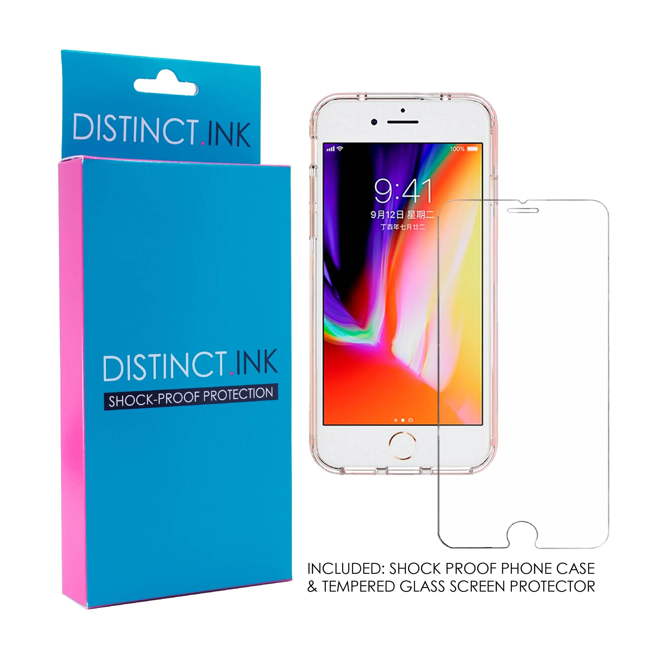 Clear Shockproof Hybrid Case for iPhone 7 PLUS / 8 PLUS with Tempered Glass Screen Protector S719162