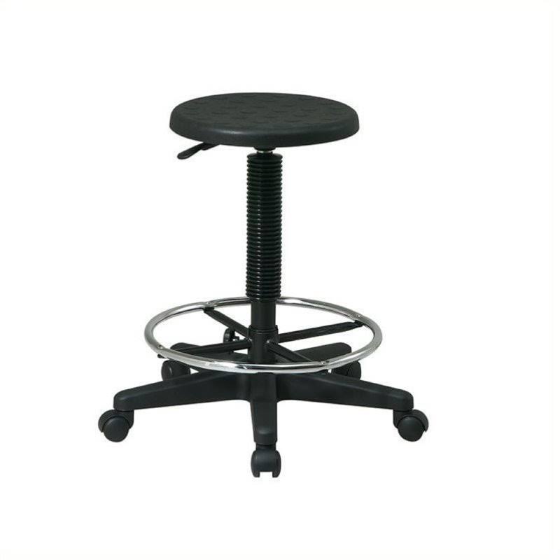 Adjustable Urethane Drafting Stool with Footrest Q602445