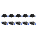 1/2" OD Union Straight Plastic Push To Connect Fittings Air Flow Control Ball Valve Hand Valve (10PCS) Pack of 2 W36285