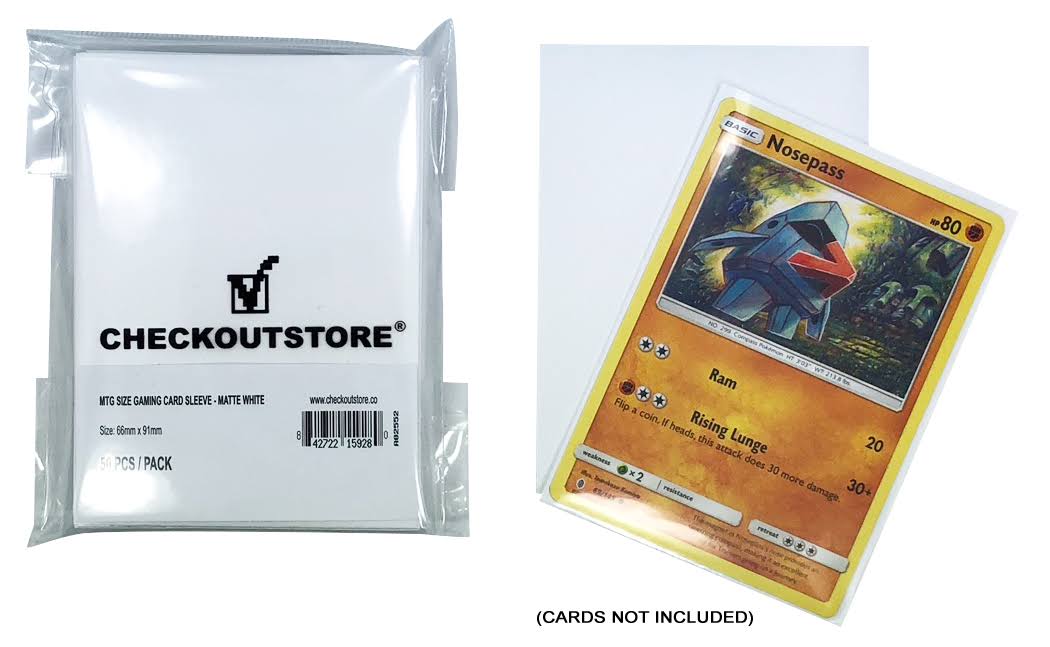 Matte Protective Sleeves for Trading Cards (66 x 91 mm) White 2000 B9823